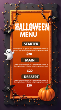 Black Maximalist Halloween Menu Instagram Story template