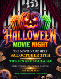 Nero Halloween Movie Night Volante Template