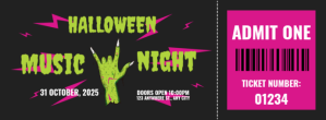 Negro Halloween Music Night Ticket Zdjęcie w tle na Facebooka Template