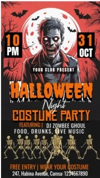 Black Maximalist Halloween Night Costume Party  Instagram Story template