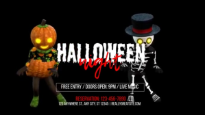 Sort Halloween Party Ekran reklamowy Template