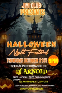 Black Maximalist Halloween Night Festival  Pinterest Graphic template