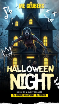 Czarny Halloween Night Event Ekran reklamowy Template
