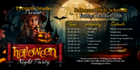 Black Maximalist Halloween Night Party Eventbrite Banner template