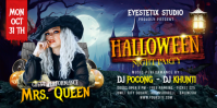 Black Maximalist Halloween Night Party Eventbrite Banner template