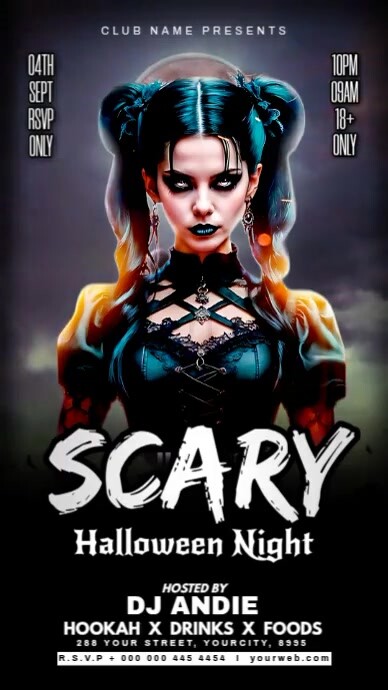 Plantilla de Black Maximalist Halloween Night Party Flyer Instagram ...