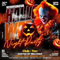 Black Maximalist Halloween Night Party Flyer Instagram Post template