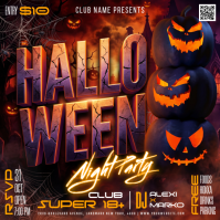 Black Halloween Night Party Сообщение Instagram Template