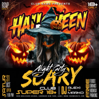 Black Halloween Night Party Post Instagram Template