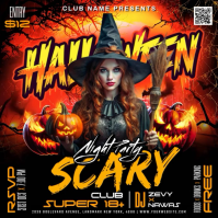 สีดำ Halloween Night Party Publicación de Instagram Template