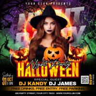 Hitam Halloween Night Party Iphosti le-Instagram Template