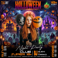 Black Halloween Night Party Iphosti le-Instagram Template