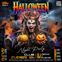 Negro Halloween Night Party Pos Instagram Template