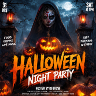 Sort Halloween Night Party Iphosti le-Instagram Template