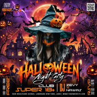 Negro Halloween Night Party Pos Instagram Template