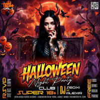 Negro Halloween Night Party Pos Instagram Template