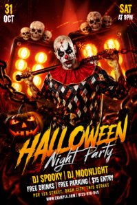 Black Halloween Night Party Poster Template