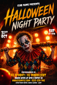Black Halloween Night Party Affiche Template
