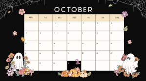 Sort October Calendar Digitalt display Template