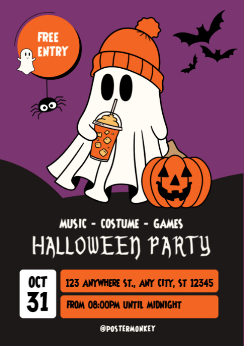 Plantilla de Black Maximalist Halloween Party A2 | PosterMyWall