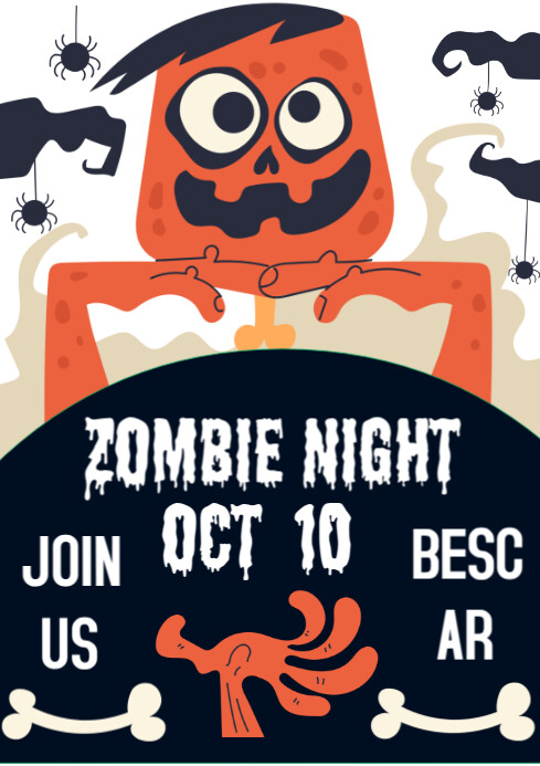 Black Maximalist Halloween Party A4 Template | PosterMyWall