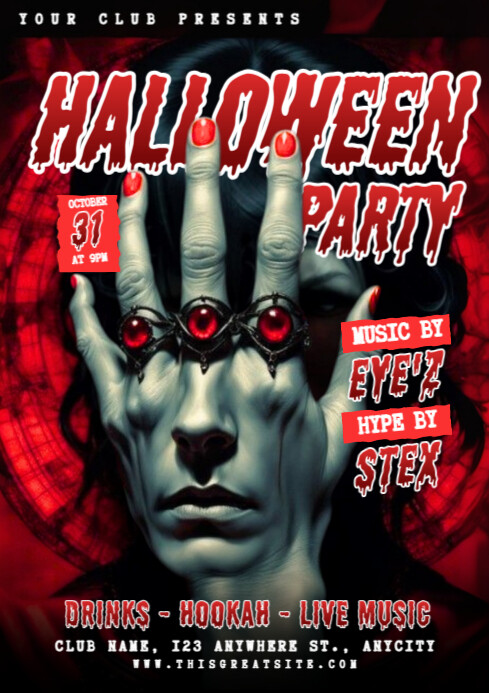 Plantilla de Black Maximalist Halloween Party A4 | PosterMyWall