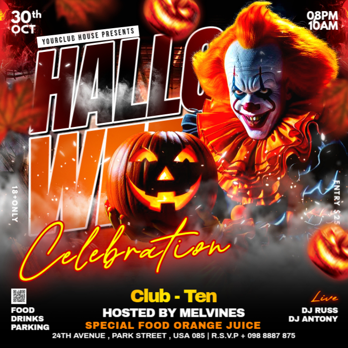 Black Maximalist Halloween Party Celebration Flyer Instagram Post ...