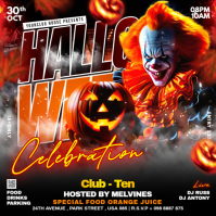 Black Maximalist Halloween Party Celebration Flyer Instagram Post template