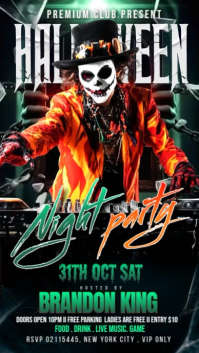 Black Maximalist Halloween Party Digital Display (9:16) template