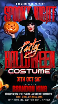 Black Maximalist Halloween Party Digital Display (9:16) template