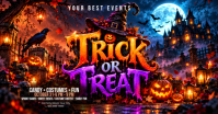 Hitam Trick or Treat Halloween Event Annuncio Facebook Template
