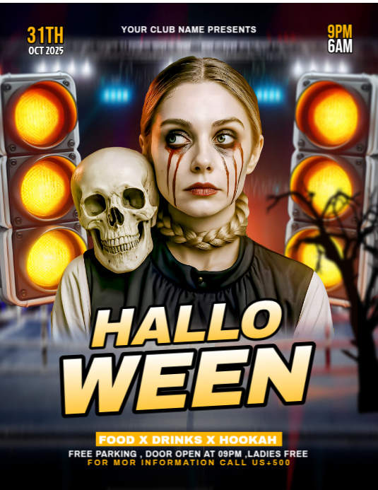 Black Maximalist Halloween Party Flyer (us Letter) Template | PosterMyWall