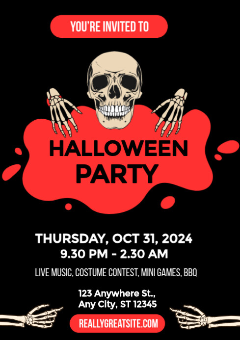 Copy of Black Maximalist Halloween Party Flyer A4 | PosterMyWall