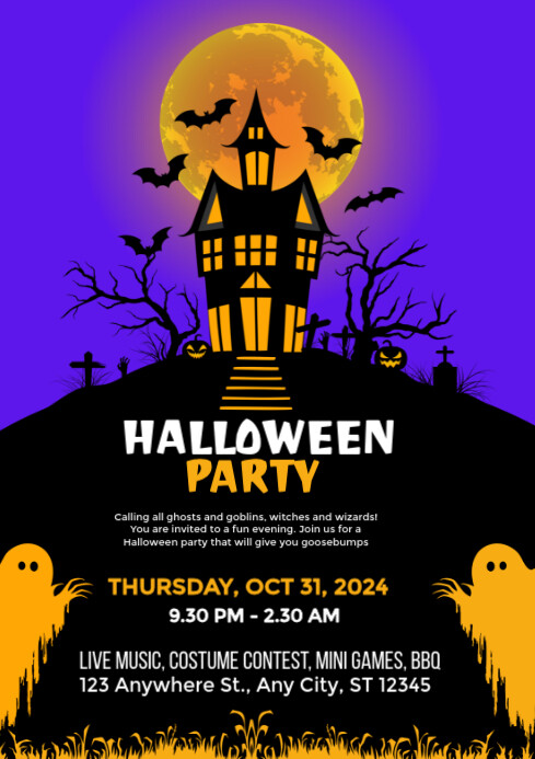 Copy of Black Maximalist Halloween Party Flyer A4 | PosterMyWall