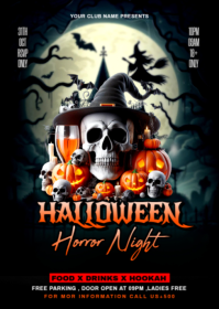 Black Maximalist Halloween Party Flyer A6 template