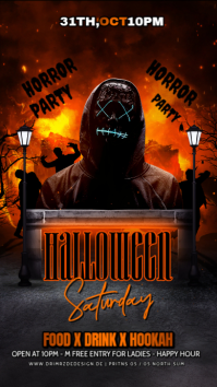 Black Maximalist Halloween Party Flyer  Instagram Story template