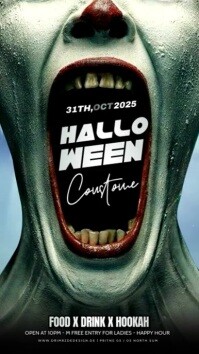 Black Maximalist Halloween Party Flyer Instagram Story template