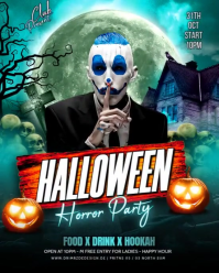 Black Maximalist Halloween Party Flyer Instagram Portrait template