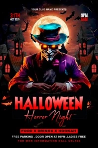 Black Maximalist Halloween Party Flyer Poster Plakkaat template