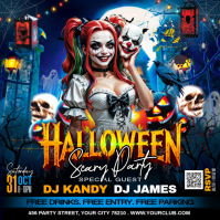 Black Halloween Party Instagram na Post Template