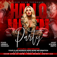 Black Halloween Party Instagram na Post Template