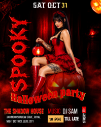 Preto Halloween Party Instagram Portrait Template