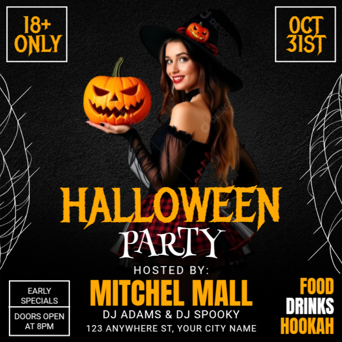 Plantilla de Black Maximalist Halloween Party Instagram Post | PosterMyWall