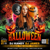 สีดำ Halloween Party Publicación de Instagram Template