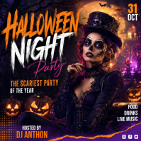 Black Halloween Party Instagram Post Template