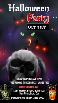 Black Maximalist Halloween Party  Instagram Story template