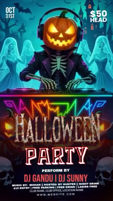 Plantilla de Black Maximalist Halloween Party Instagram Story ...