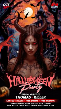 Black Maximalist Halloween Party Instagram Story template