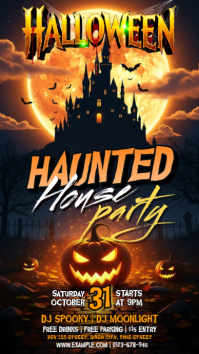 Black Halloween Party เรื่องราวบน Instagram Template