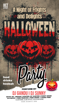 Black Halloween Party Instagram Story Template
